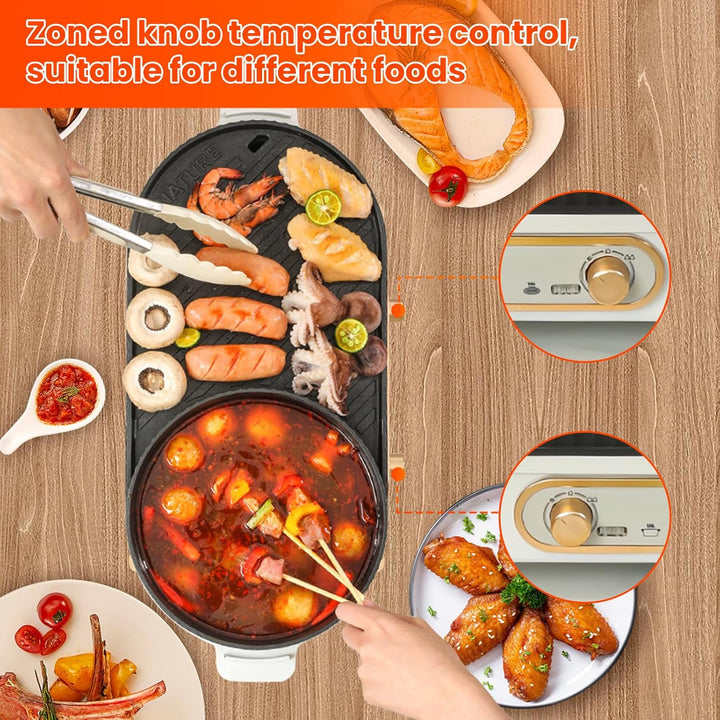 Elektrischer Hot Pot Mit Grill, 2 In 1-Elektrogrill-Hot Pot, Chinesischer Topfkocher, 220 V, 1700 W,