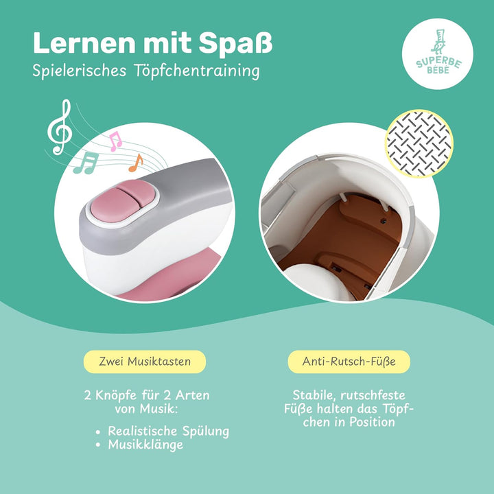 Baby-töpfchen Mit Geräusch Für Töpfchentraining - Baby- Und Kindertoilette - Bequem, Rutschfest Mit