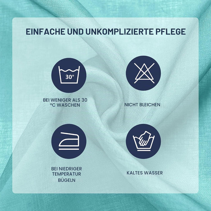 Hiasan Sheer Vorhang Farbverlauf Dekoschal mit Ösen Gardinen Voile für Schlafzimmer und Wohnzimmer,