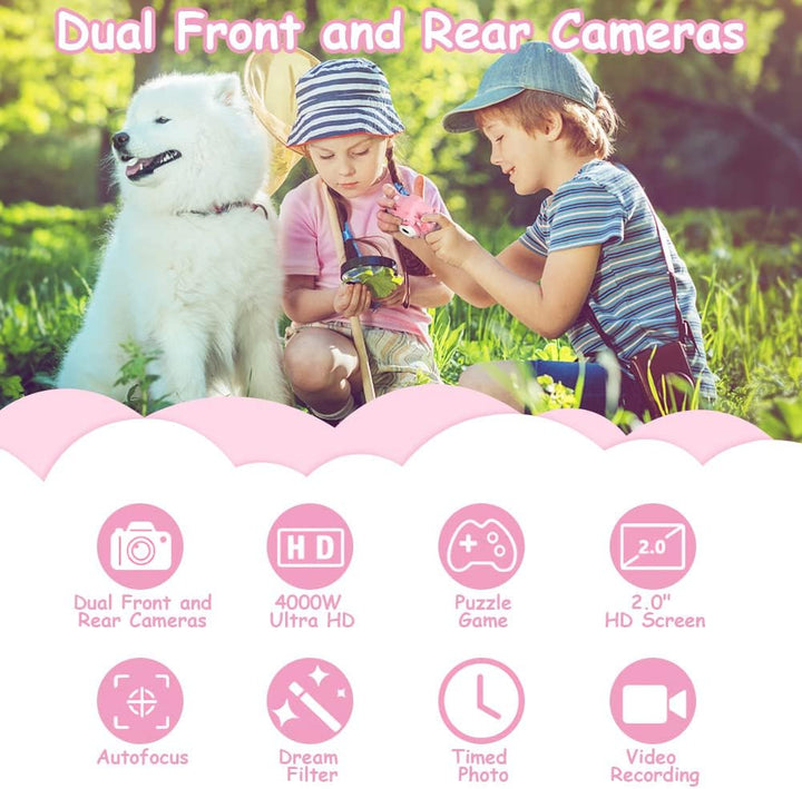 OSDUE Kinderkamera, 2.0”Display Digitalkamera Kinder, 1080P HD Eingebaute 32GB SD-Karte Selfie Digit