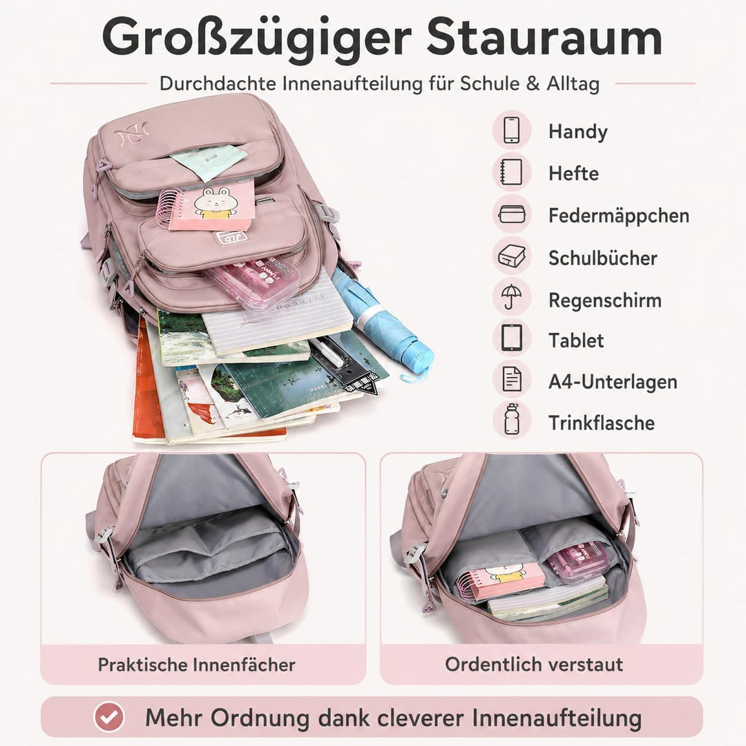 JANSBEN Schulrucksack jungen mädchen teenager schultasche Wasserdicht Rucksack Damen herren schulran