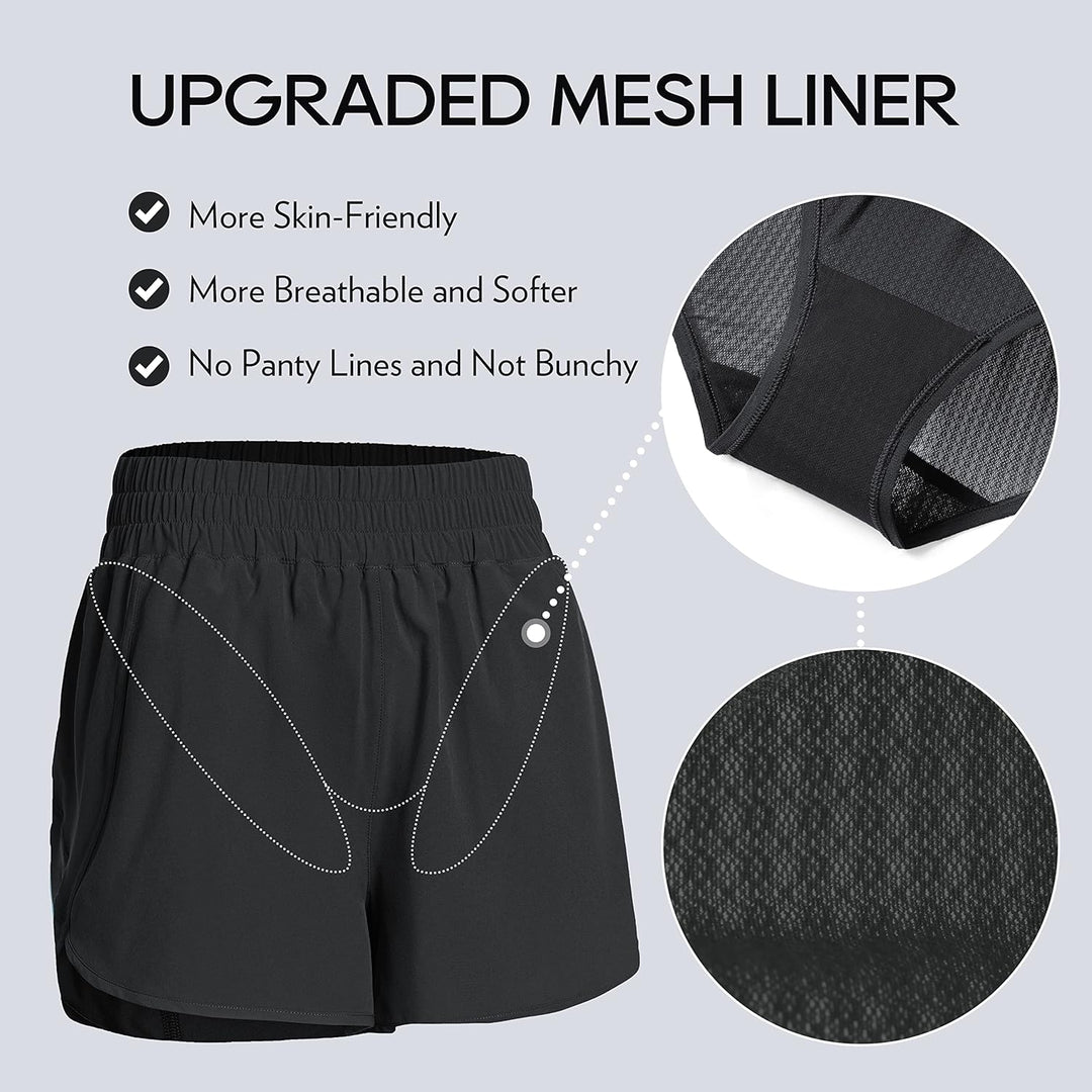 CRZ YOGA Damen Kurz Sporthose Laufhose High Waist Fitness Sport Shorts Kurze Hose mit Reissverschlus