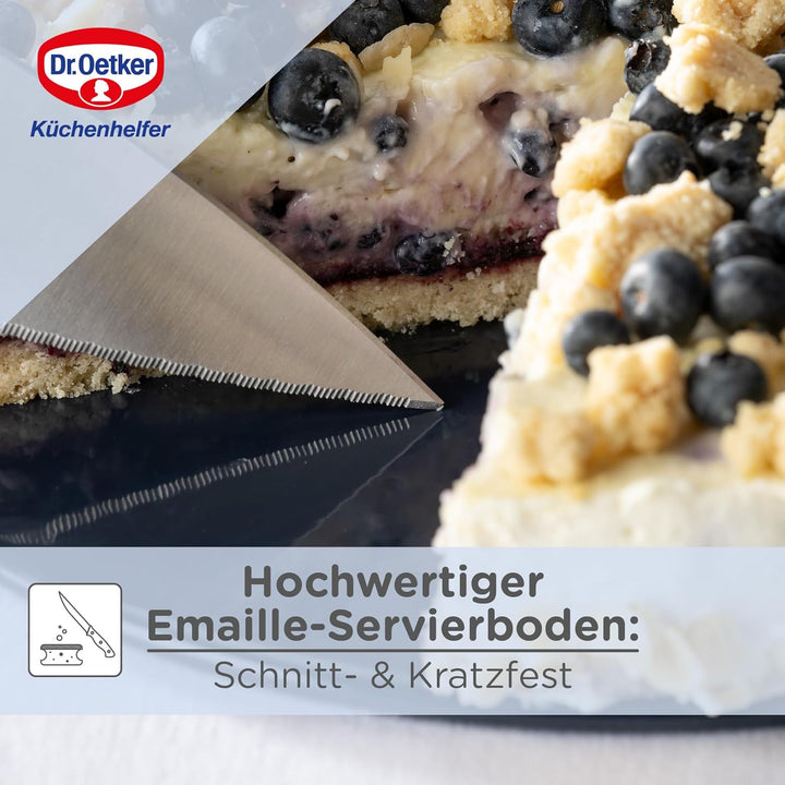 Dr. Oetker Springform Ø 26 cm Back-Liebe Emaille – Runde Backform mit Schnitt- & kratzfestem Emaille