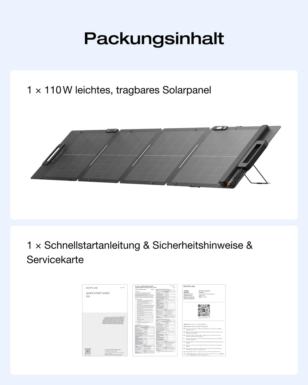ECOFLOW 110W Solar Panel, Solarpanels Faltbar Solarmodul für Delta & RIVER Serie Tragbare Powerstati