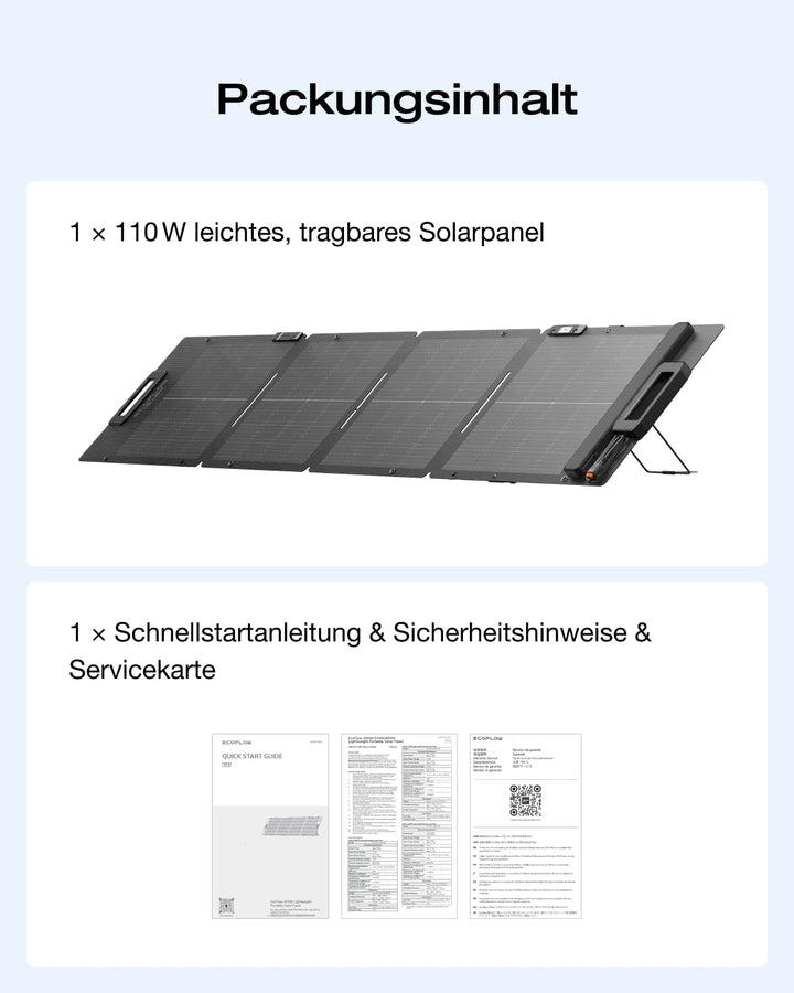ECOFLOW 110W Solar Panel, Solarpanels Faltbar Solarmodul für Delta & RIVER Serie Tragbare Powerstati