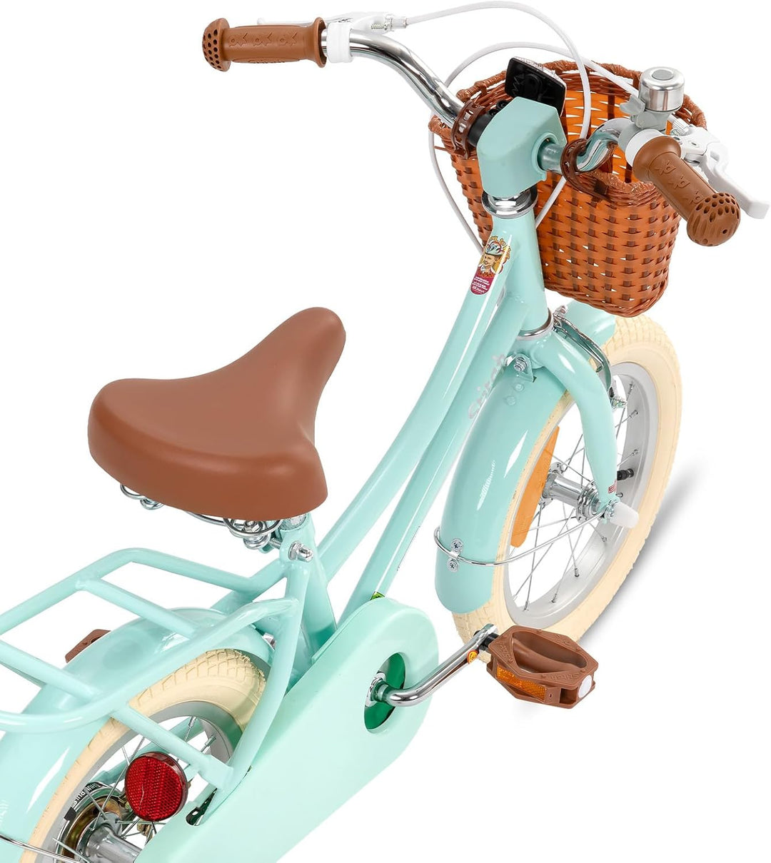 STITCH MANCHI 12/14/16/18 Zoll Kinderfahrrad mit Korb & Stabilisatoren für 2-9 Jahre alte Mädchen &