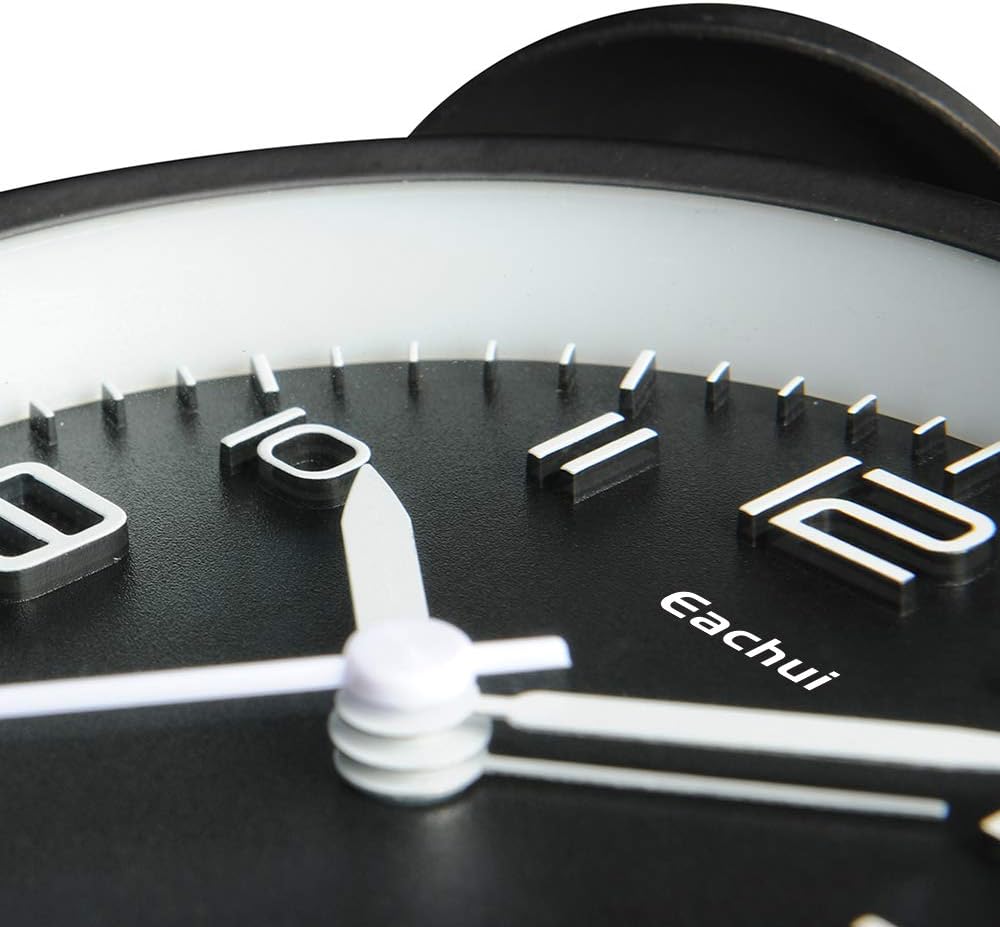 Eachui Doppelglockenwecker mit Nachtlicht, Lauter Alarm, Wecker Analog mit grosses Zifferblatt von 4