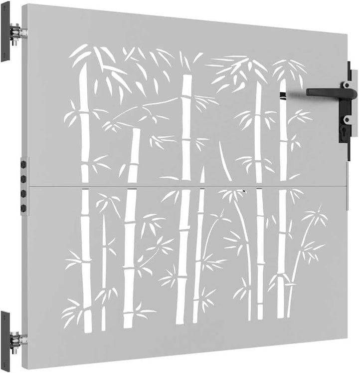 vidaXL Gartentor, Gartentür mit Bambus-Design, Abschliessbar Hoftor Eingangstor für Garten Terrasse,