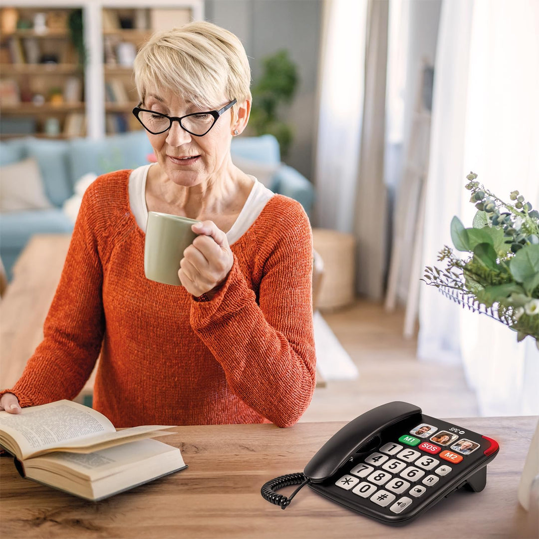 SPC Comfort Numbers Pro - Senioren-Festnetztelefon mit grossen Tasten und lautem Klingeln | Verstärk