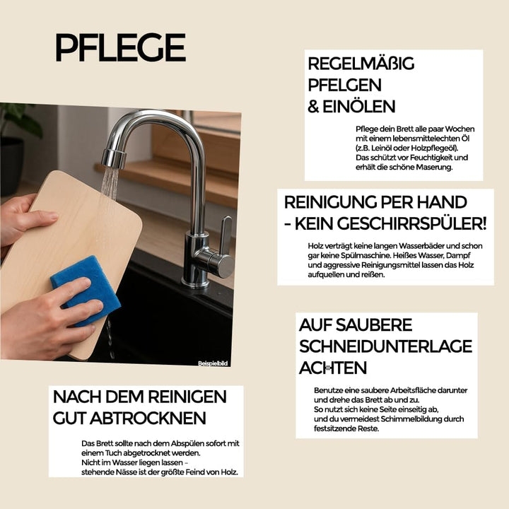 DEKOFANT Frühstücksbrettchen Holz 6er Set aus massivem Ahornholz - 24x15x1cm Holzbrettchen antibakte