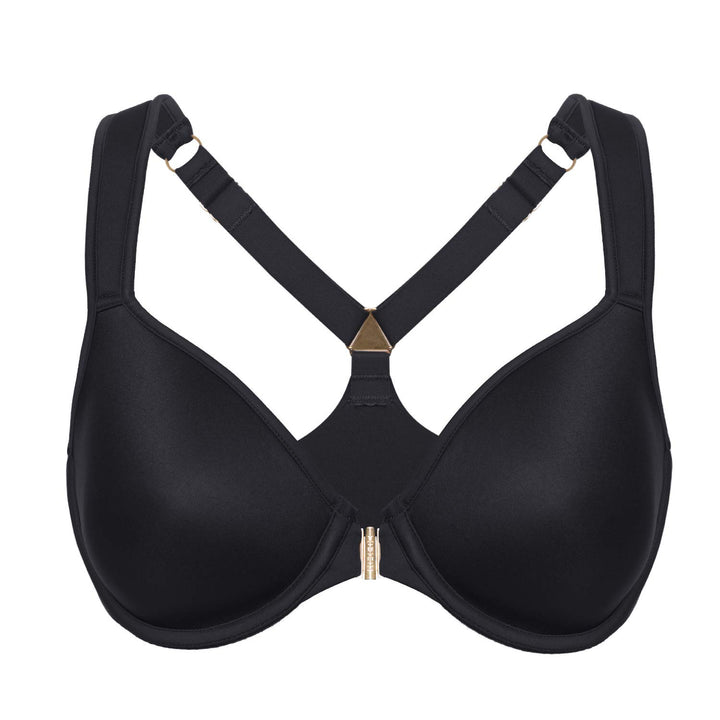 AISILIN Damen Vorderverschluss Racerback BH - Bügel, mit Leicht Gepolsterte 80C Schwarz, 80C Schwarz