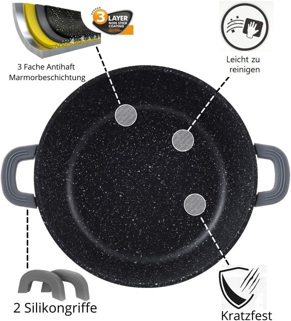Kochtopf Suppentopf Aluguss 32cm schwarz