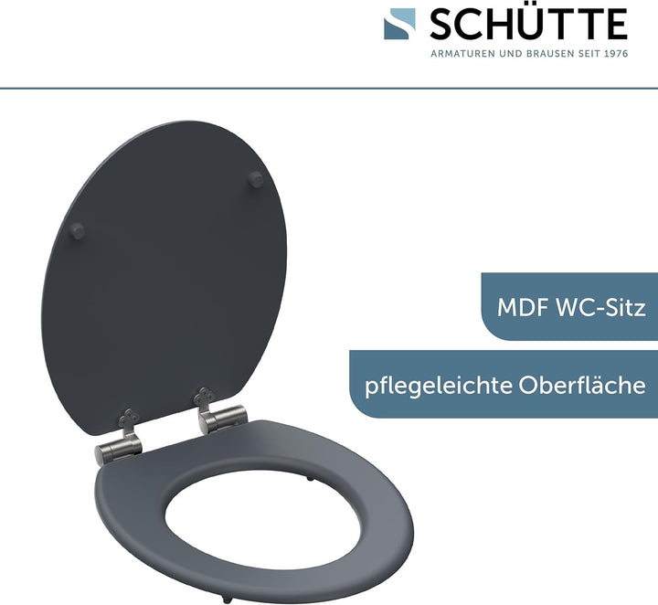 SCHÜTTE WC-Sitz mit Absenkautomatik aus Holz, hochwertiger Toilettendeckel mit 175kg Belastbarkeit,