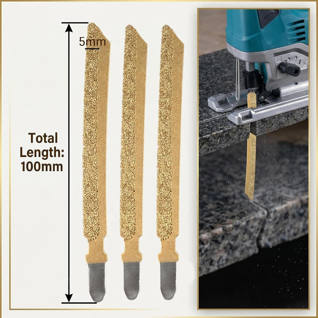 Professionelle Diamant-Stichsägeblätter - 3 Stück, 100mm / 4 Zoll - Vakuumgelötet für Präzises Schne