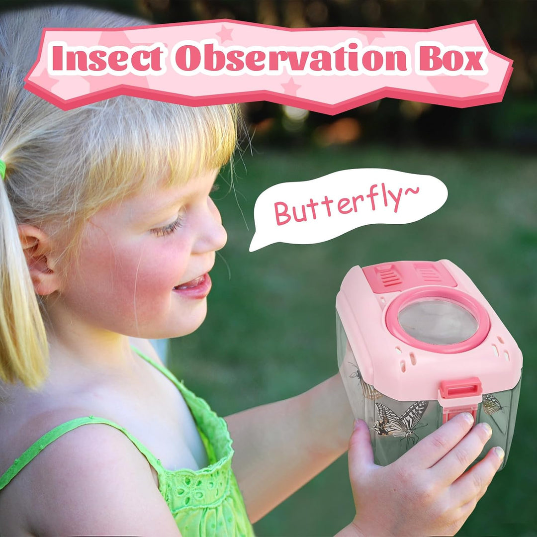 Forscherset für Kinder ab 4, Entdecker Set mit Insekten Beobachtungsbox, Lupenglas Kinder, Insektenf