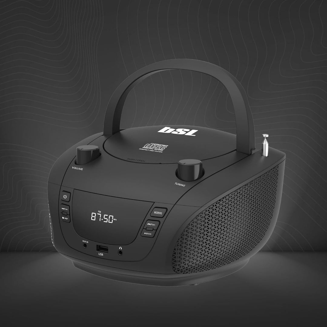 Boombox Tragbares CD-Radio mit Bluetooth BSL JL-2031A, mit 4 W RMS-Leistung, FM-Radio und USB-Anschl