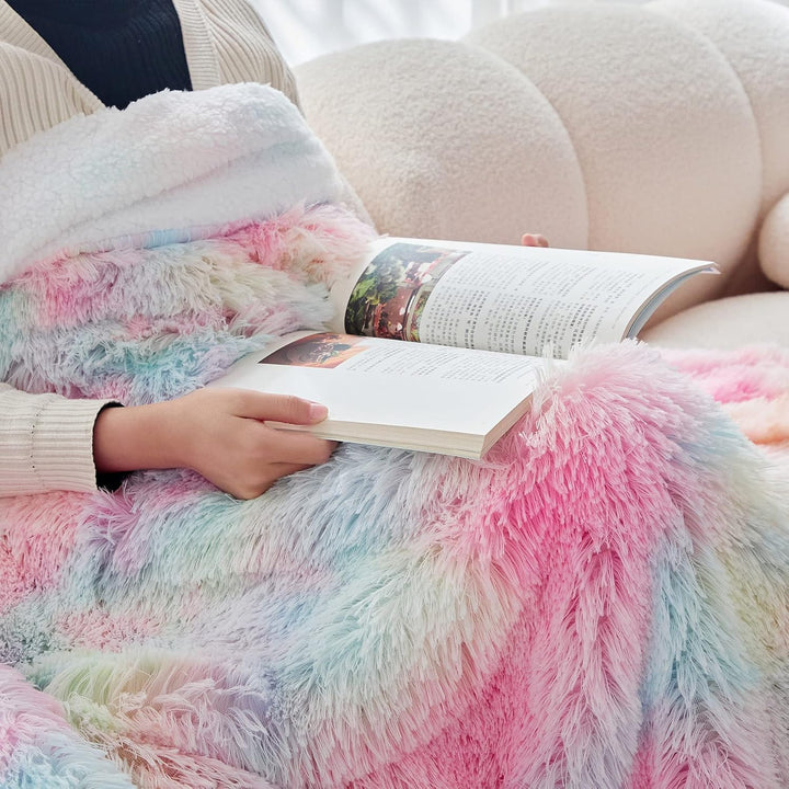 Wajade Kunstfelldecke – Sherpa Schafdecke – Comfort Luxuriöse Flauschige Kuscheldecke – weiche Decke