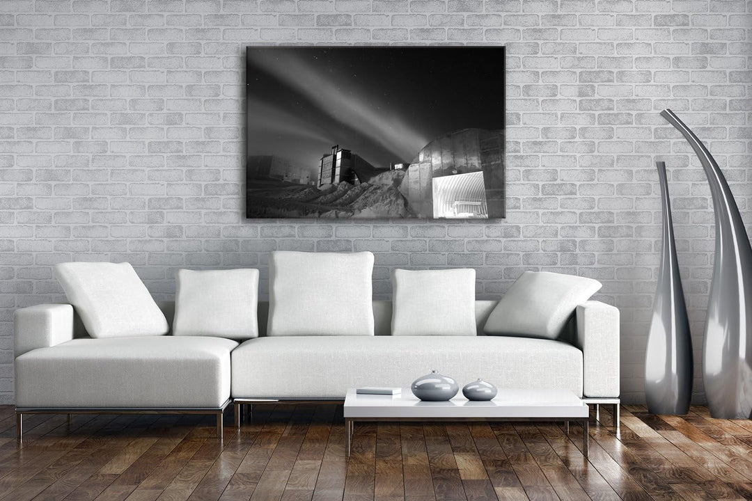 deyoli Forschungsstation am Nordpol Format: 80x60 Effekt: Schwarz/Weiss als Leinwand, Motiv fertig g