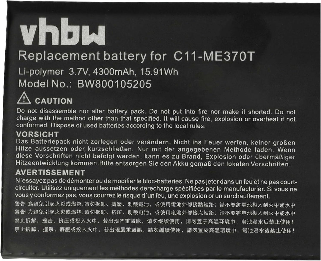 vhbw Akku Ersatz für Asus C11-ME370TG, 0B200-00120100M-A1A1A-219-17QE, ME3PNJ3, C11-ME370T für Table