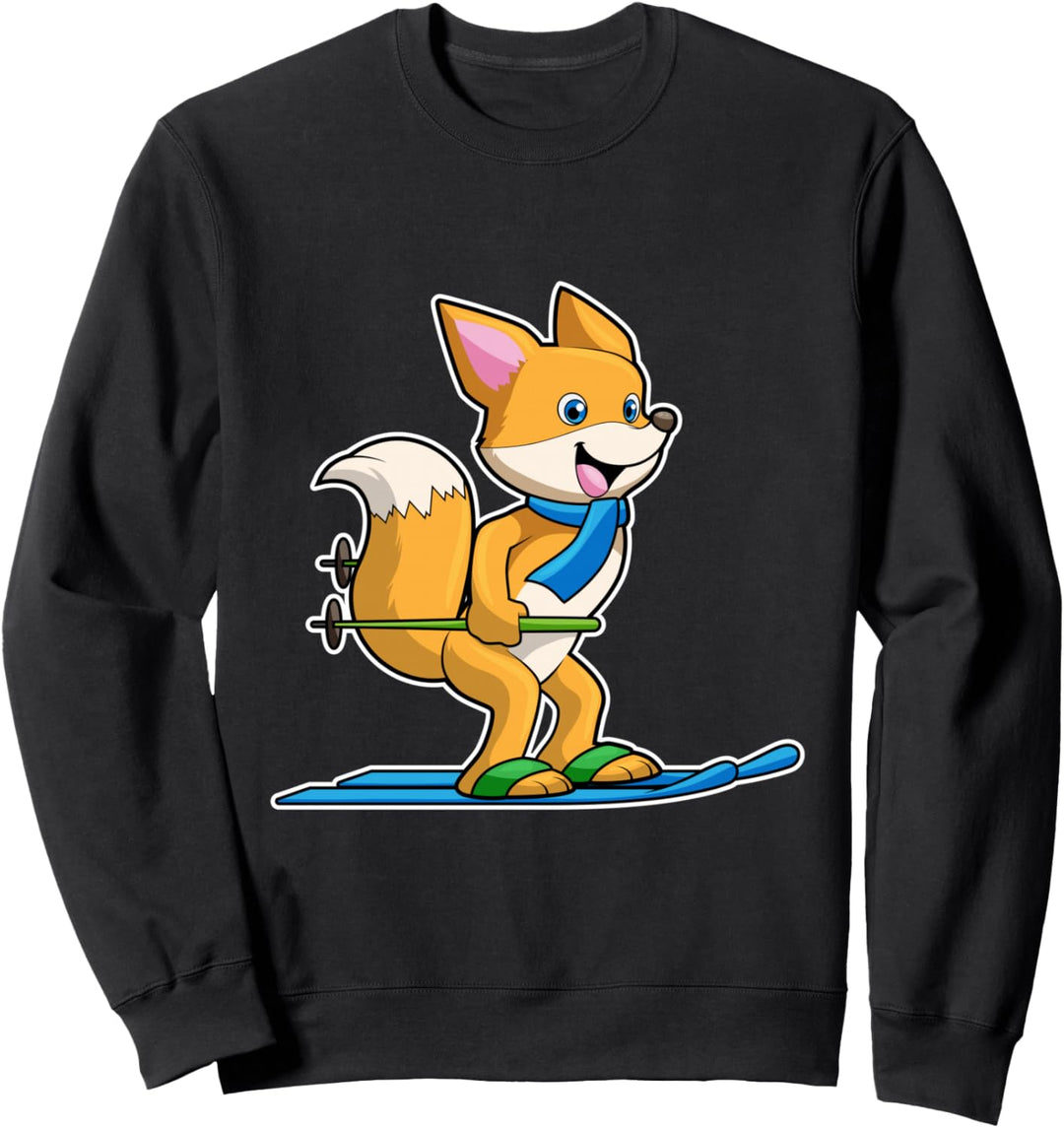 Fuchs Skifahrer Ski Wintersport Sweatshirt