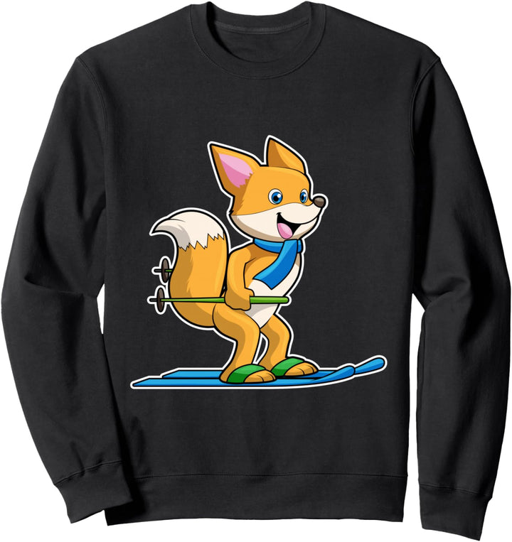 Fuchs Skifahrer Ski Wintersport Sweatshirt