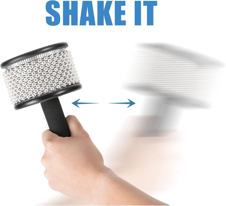 XDrum CB1-BK Cabasa Medium - Klassisches Rhythmusinstrument aus Holz - 10 Ketten à 34 Perlen - Mittl