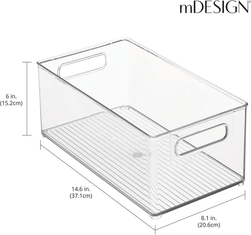 mDesign Aufbewahrungsbox transparent – ideal zur Küchen Ablage, im Küchenschrank oder als Kühlschran