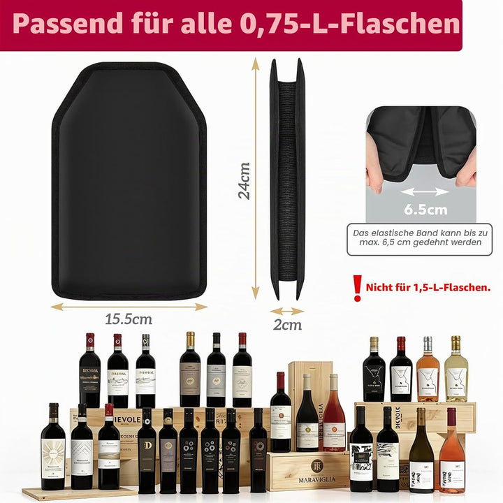 2 Stück Kühlmanschette Wein, Weinkühler Manschette, Kühlmanschette Sektflasche Wiederverwendbarer Fl
