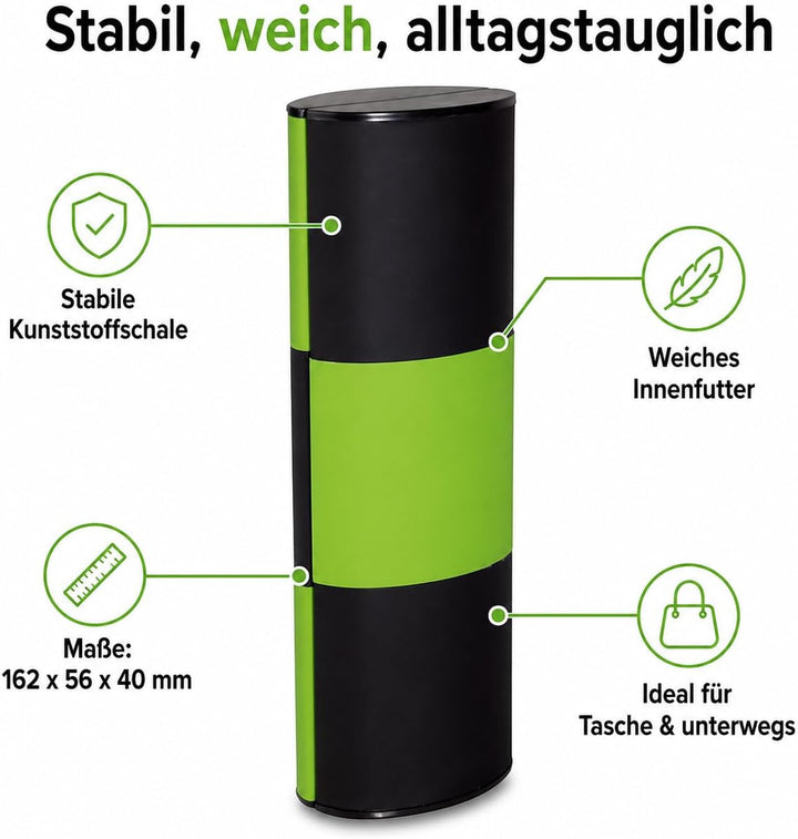 Logic Zauberetui Brillenetui MEDIUM LANG Bicolor mit Farbwechsel Schwarz-hellgrün/Schwarz-dunkelgrün