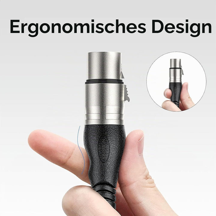NUOSIYA XLR Kabel 3m 2Pack Mikrofonkabel, 3-Pin XLR Stecker auf Buchse Mikrofonkabel für Mikrofon, V