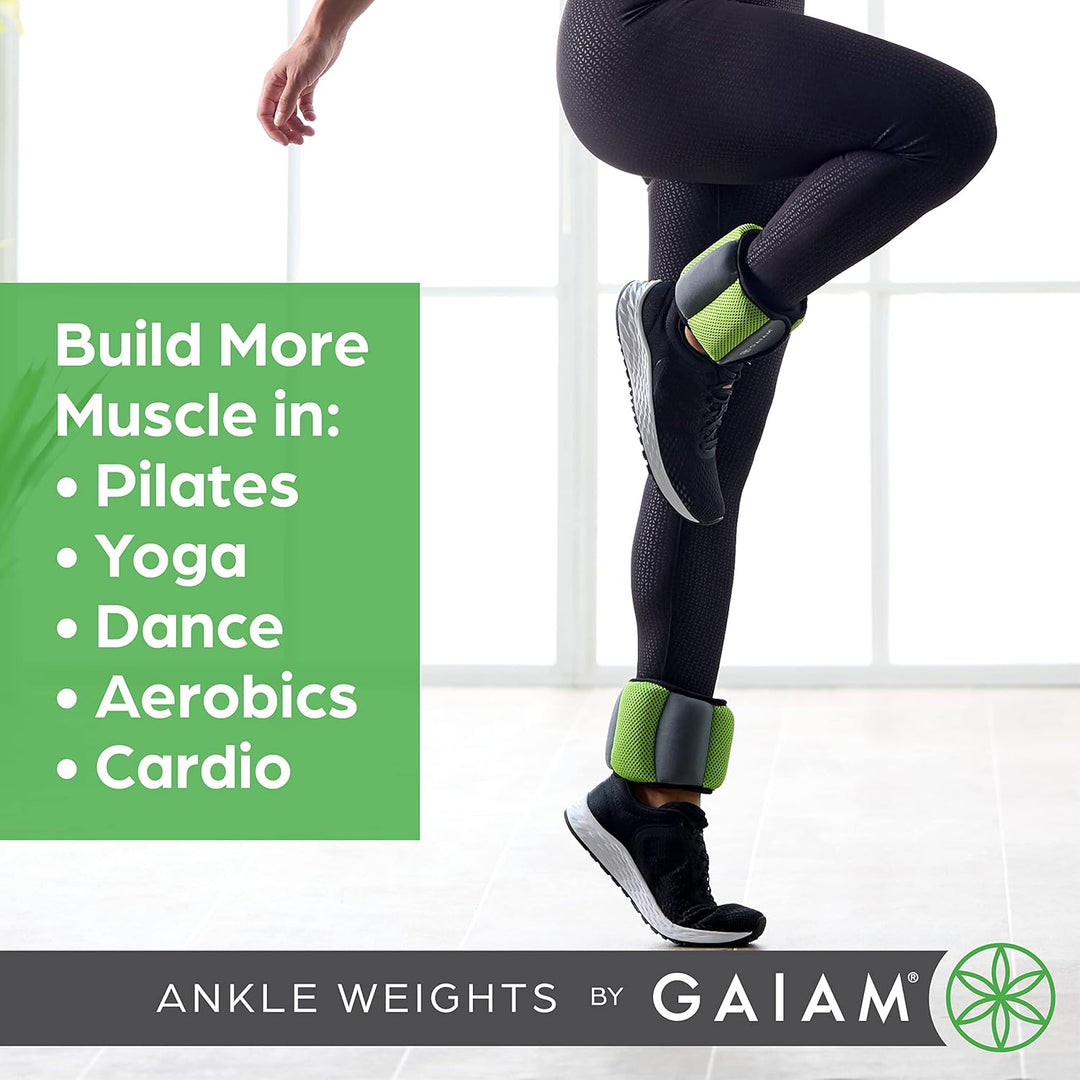 Gaiam Knöchelgewichte Krafttraining Gewichtssets für Damen & Herren mit verstellbaren Trägern – Walk