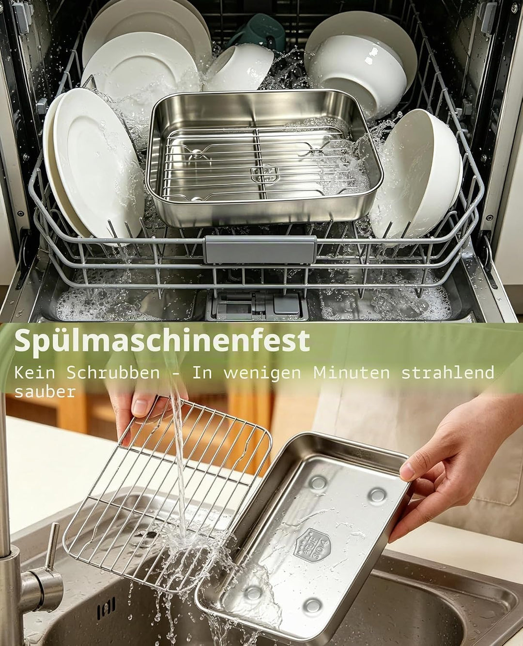 AirFryer Zubehör 6-Piece Set for Ninja Dual Zone &amp; FlexDrawer, 2 X 304 Auflaufform Edelstahl &amp; Grill