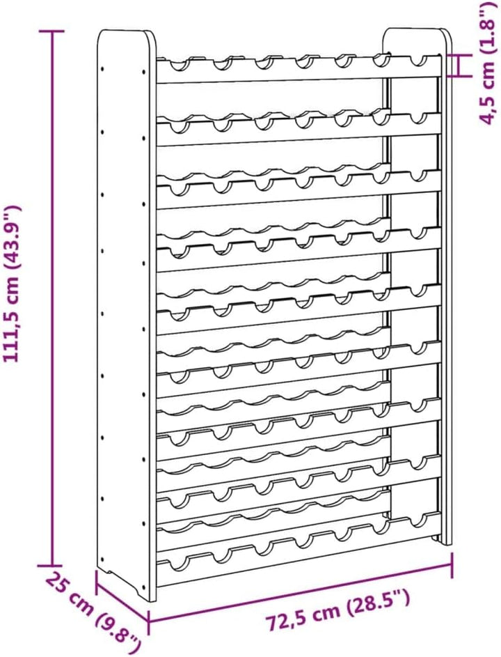 vidaXL Weinregal, Flaschenregal mit 9 Ebenen Wellen-Design, Flaschenständer für 63 Flaschen, Weinsch