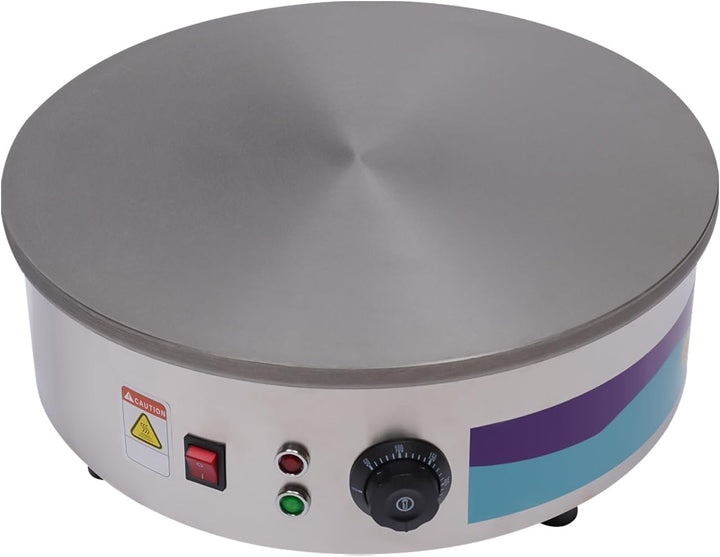 Crêpes Maker, 45 cm Gusseisen Platte, 220V 3000W Gastro Crepes Maschine mit Spatel &amp; Teigschaber, 50
