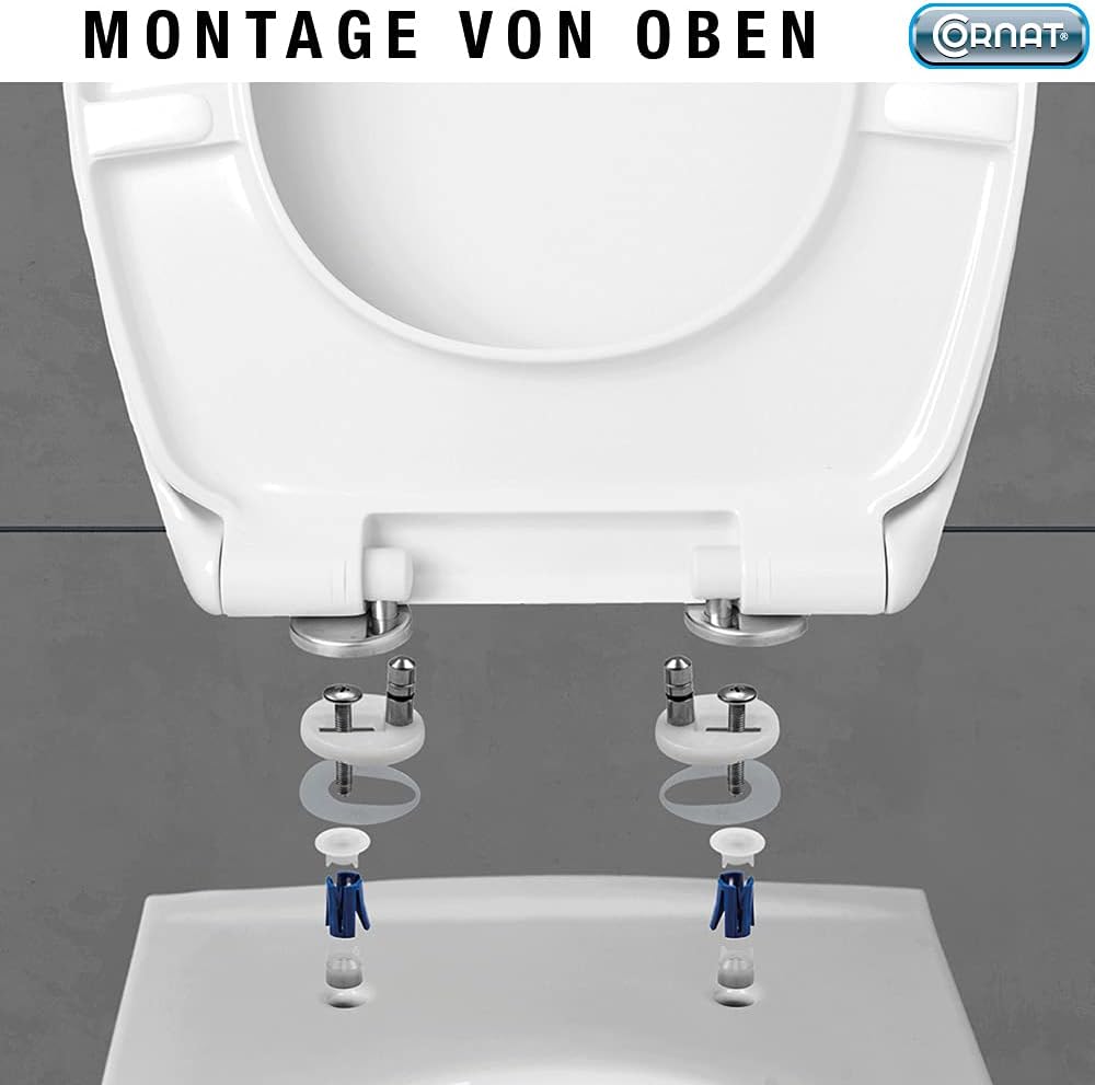 Cornat WC-Sitz "Premium 1" - Flaches Design - Pflegeleichter Duroplast - Quick up & Clean Funktion -