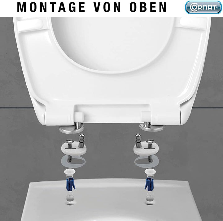 Cornat WC-Sitz "Premium 1" - Flaches Design - Pflegeleichter Duroplast - Quick up & Clean Funktion -
