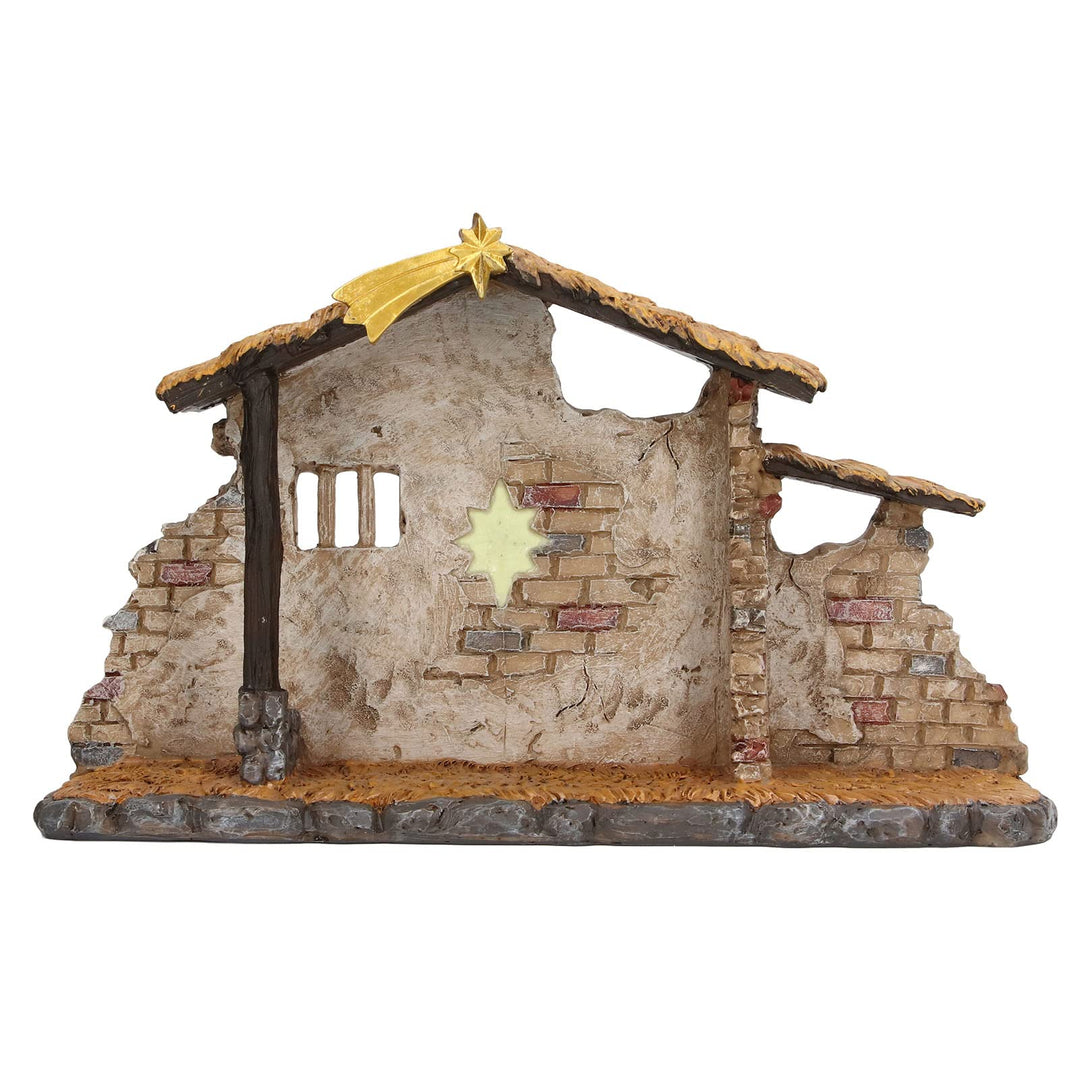Raguso Weihnachtskrippe-Schuppen-Statue, vielseitig einsetzbar, Exquisite Verarbeitung, langlebige K