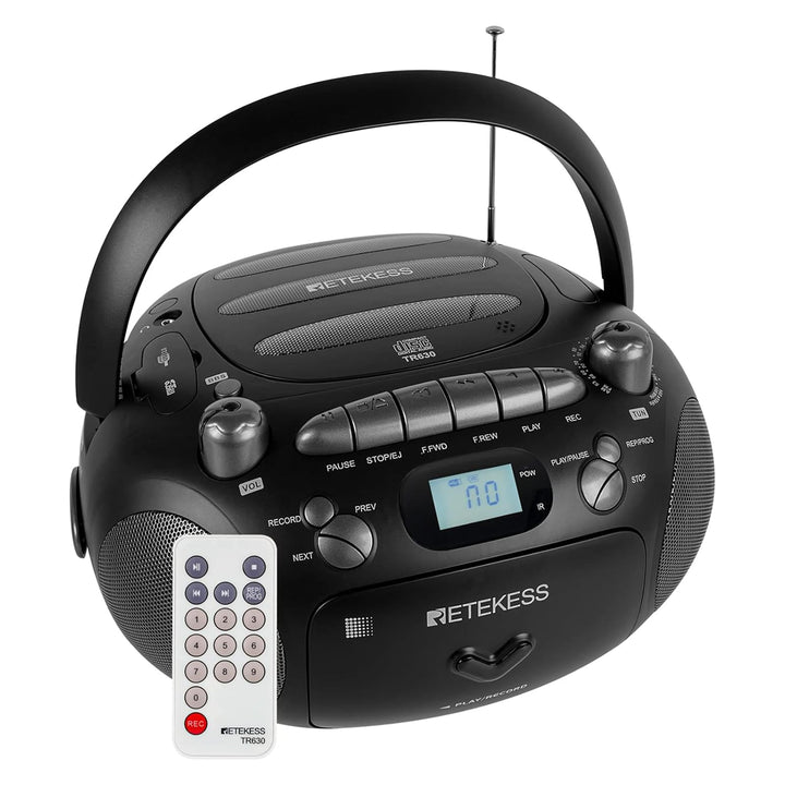 Retekess TR630 CD Player mit Kassette, Radio Batteriebetrieben, Kassettenrecorder, mit Fernbedienung