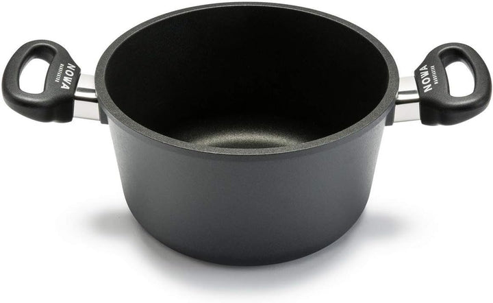 NOWA Aluguss Kochtopf mit Glas-Deckel (20 cm Ø) – Antihaftbeschichteter Topf (11 cm Innenhöhe) mit b