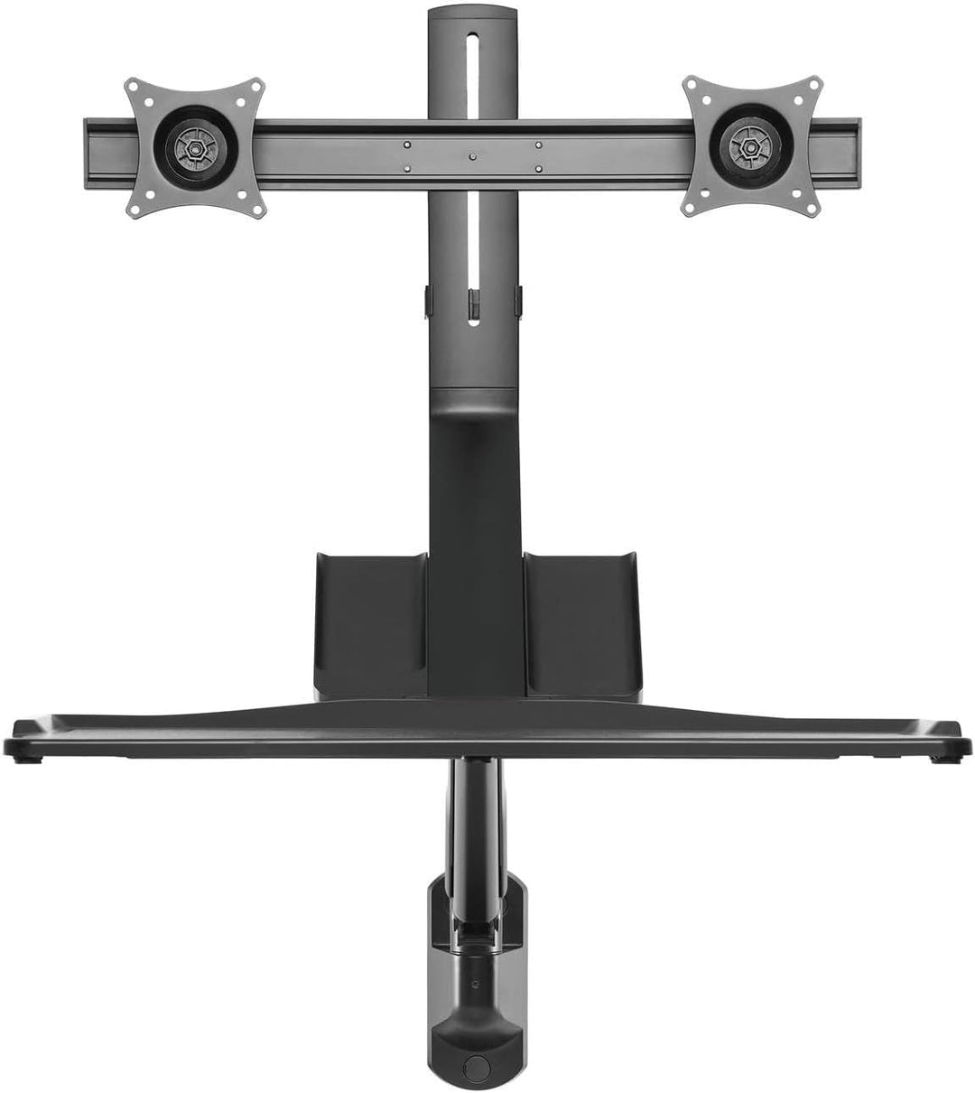 Maclean MC-633 3 in 1 Sitz-Steh-Arbeitsplatz: 2-Fach Monitorhalterung Wandhalterung mit Tastatur-Abl