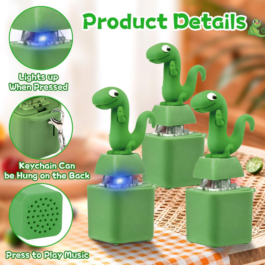 xinrongda Lizard Keychain Sound, 3 Stück Lizard Button Fidget Keychain, Eidechsen-Schlüsselanhänger