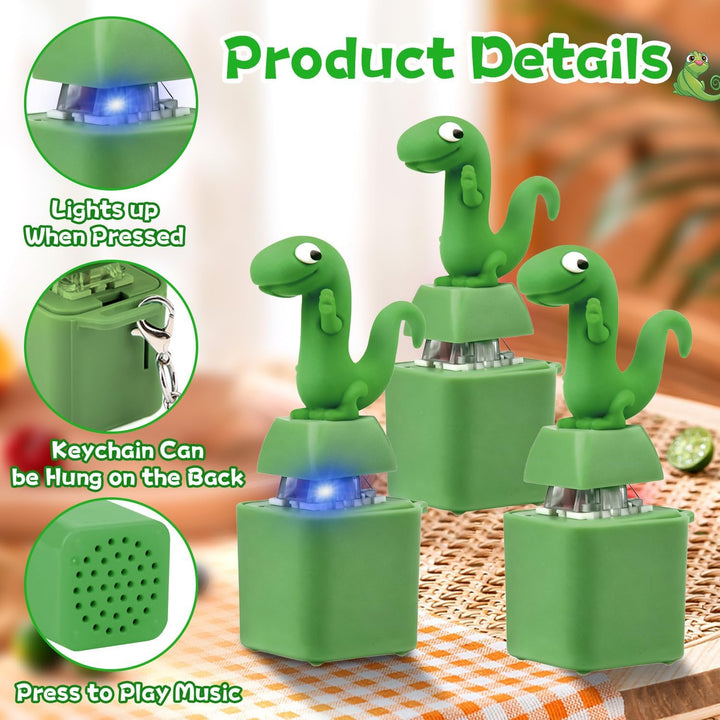 xinrongda Lizard Keychain Sound, 3 Stück Lizard Button Fidget Keychain, Eidechsen-Schlüsselanhänger