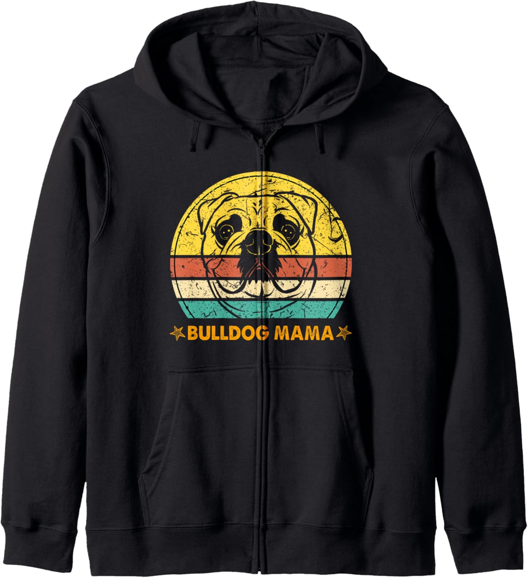 English Bulldog Mama Retro Hunde English Bulldoggen Mama Kapuzenjacke