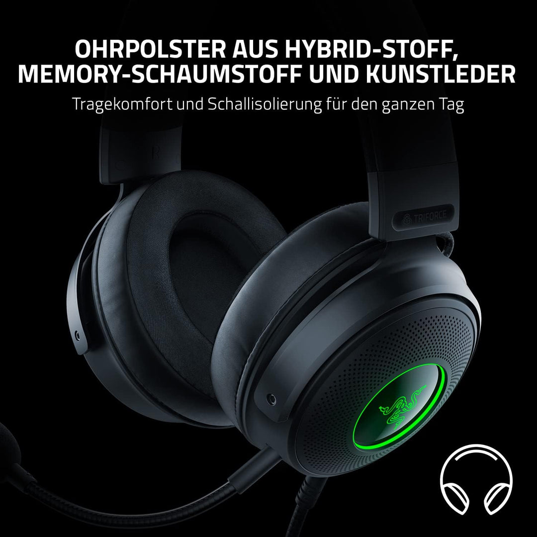 Razer Kraken V3 - Kabelgebundenes USB Gaming Headset Chroma RGB (Triforce 50mm Treiber, THX Spatial