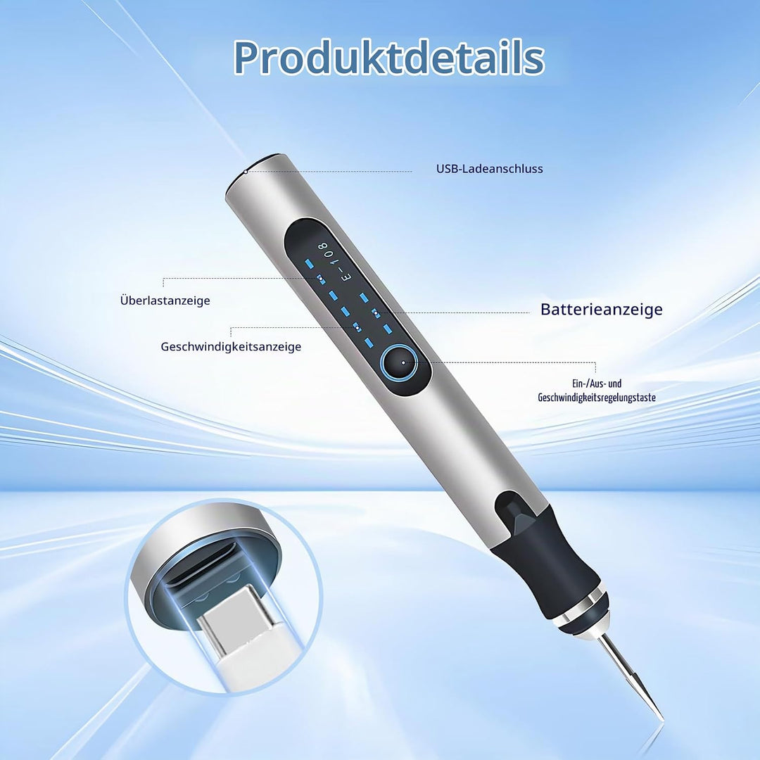 Elektrischer Gravierstift, USB wiederaufladbar, kabellos, tragbares Gravur gerät, Gravur stift für G