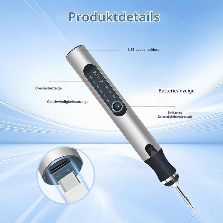 Elektrischer Gravierstift, USB wiederaufladbar, kabellos, tragbares Gravur gerät, Gravur stift für G