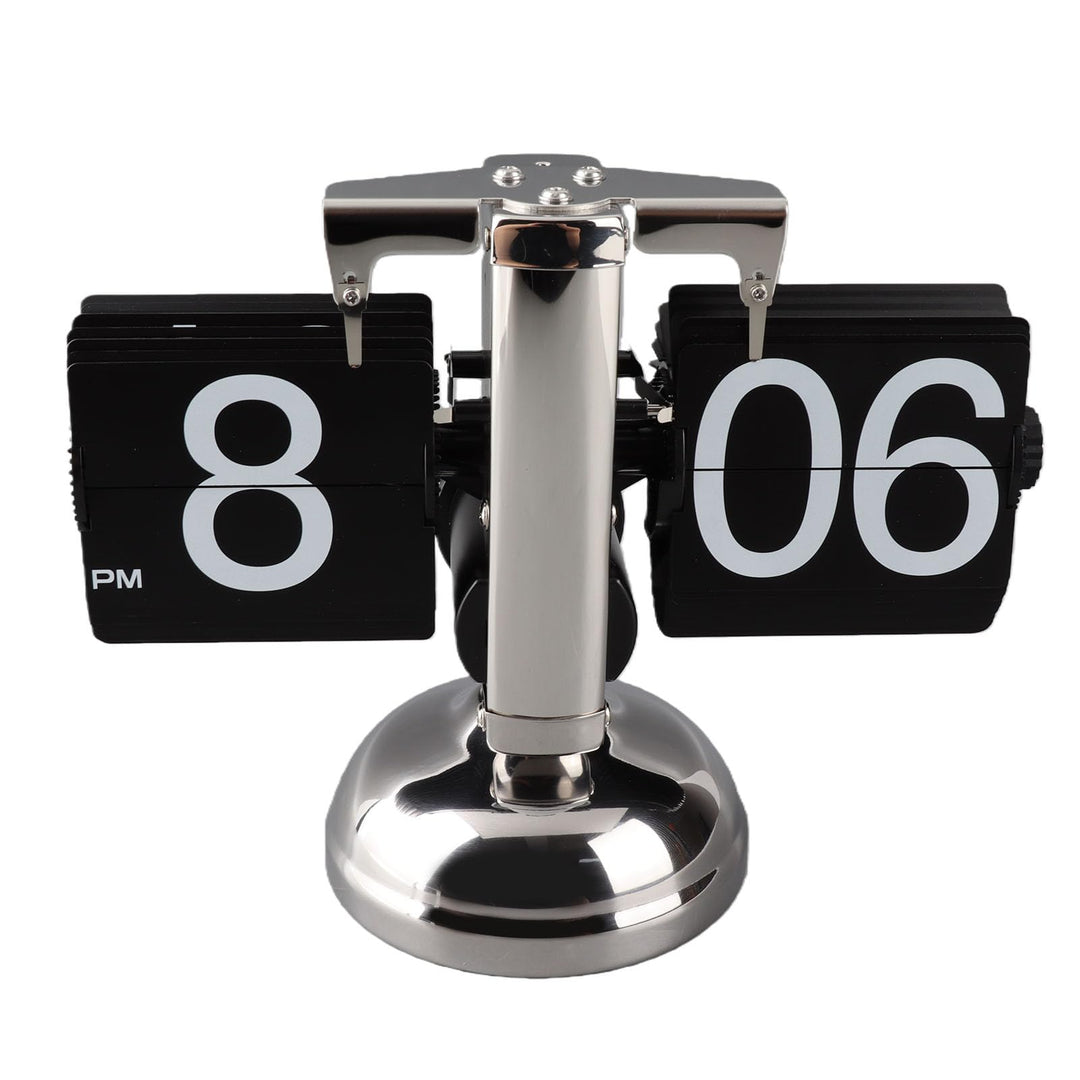 Cocoarm Digitale Flip-Down-Uhr, Retro minimalistische mechanische Auto-Flip-Uhr, Edelstahl, grosse Z