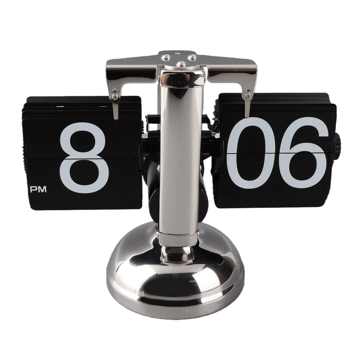 Cocoarm Digitale Flip-Down-Uhr, Retro minimalistische mechanische Auto-Flip-Uhr, Edelstahl, grosse Z