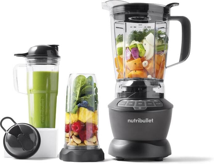 NutriBullet Full Size Combo Batidora de Vaso 1.8L 1200W Gris Oscuro