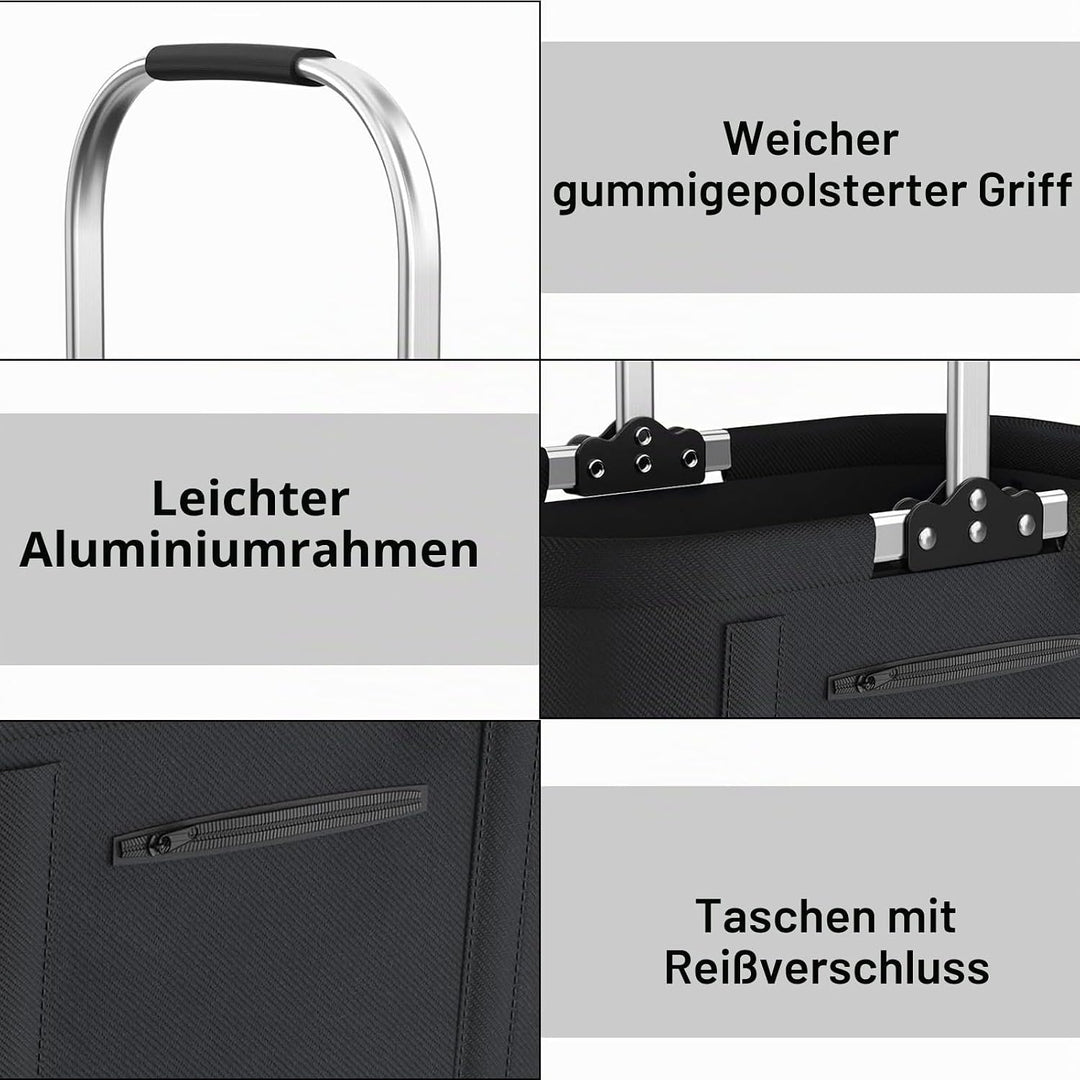 Einkaufskorb Faltbar 30L Gross Einkaufskorb Picknickkorb Tragekorb, Praktischer Klappkorb Einkaufsta